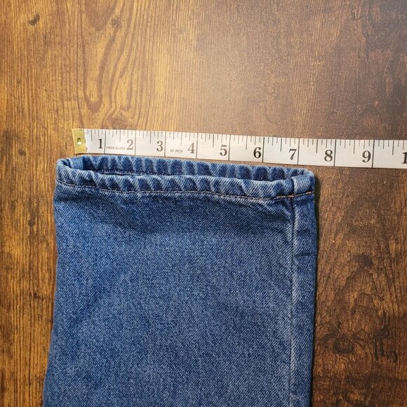 LL Bean Jeans Womens 12 P Original Fit Relaxed Plaid Lined Hi Rise Medium Wash - Picture 9 of 10